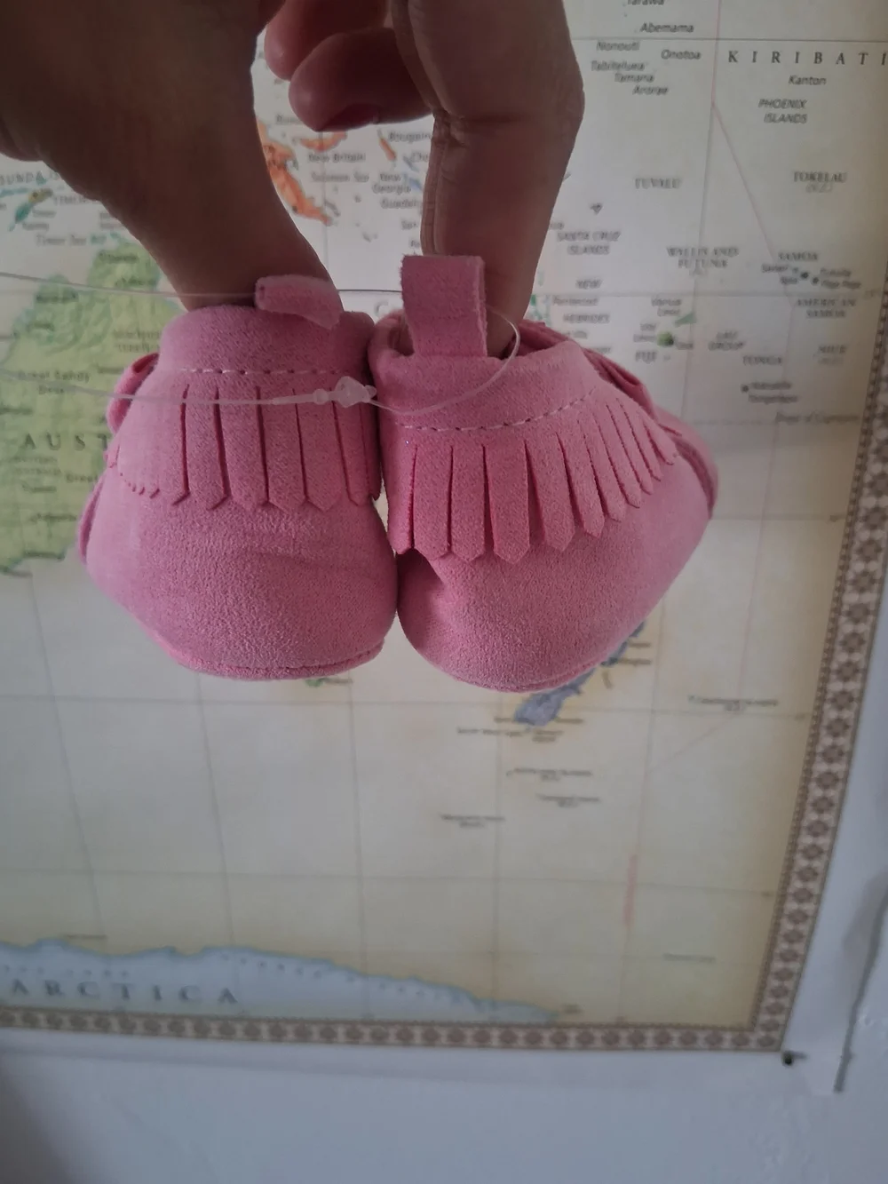 child of mine Pink Fringe Moccasin Baby Shoes